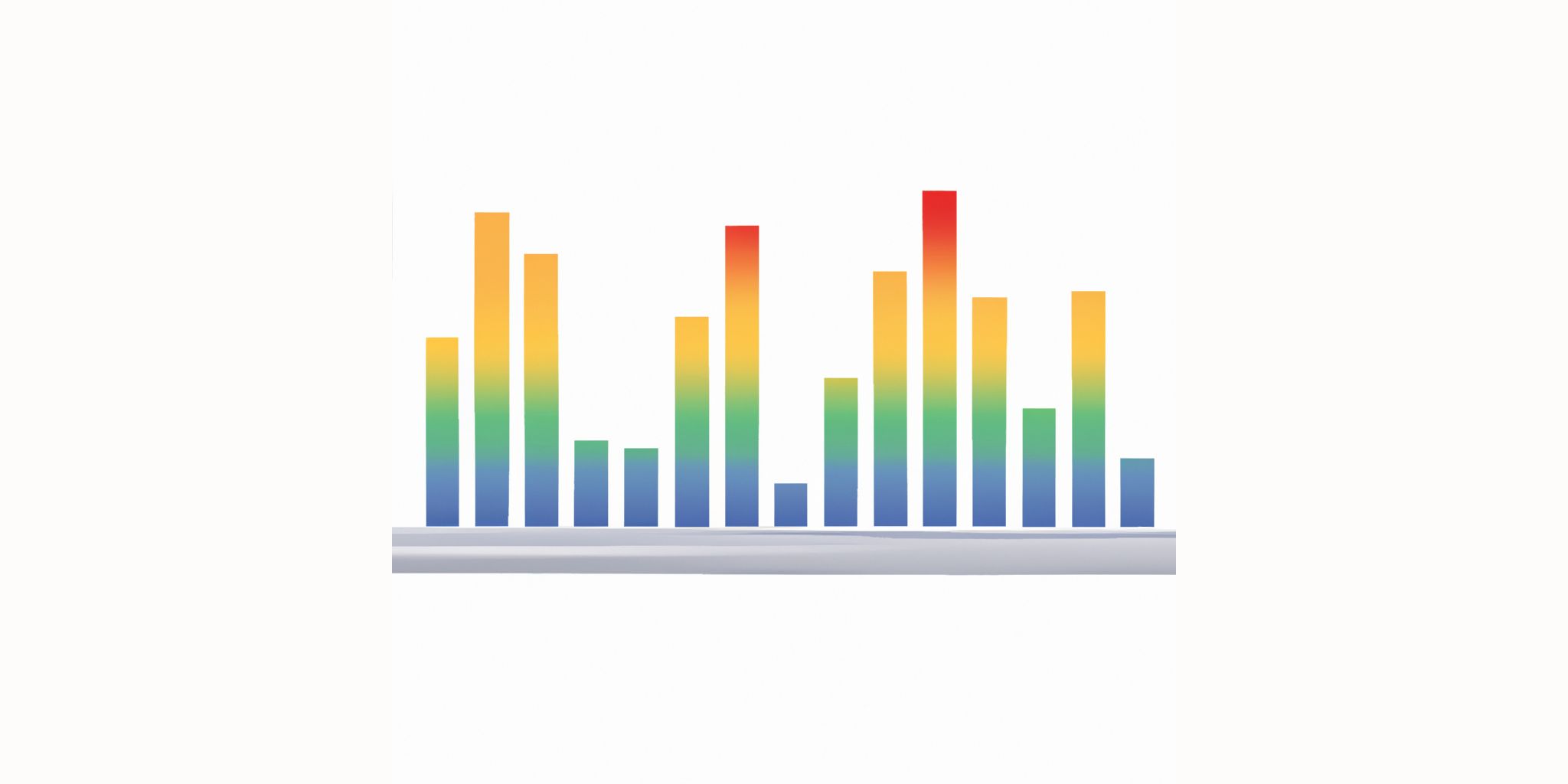 Graph in flat illustration style with gradients and white background