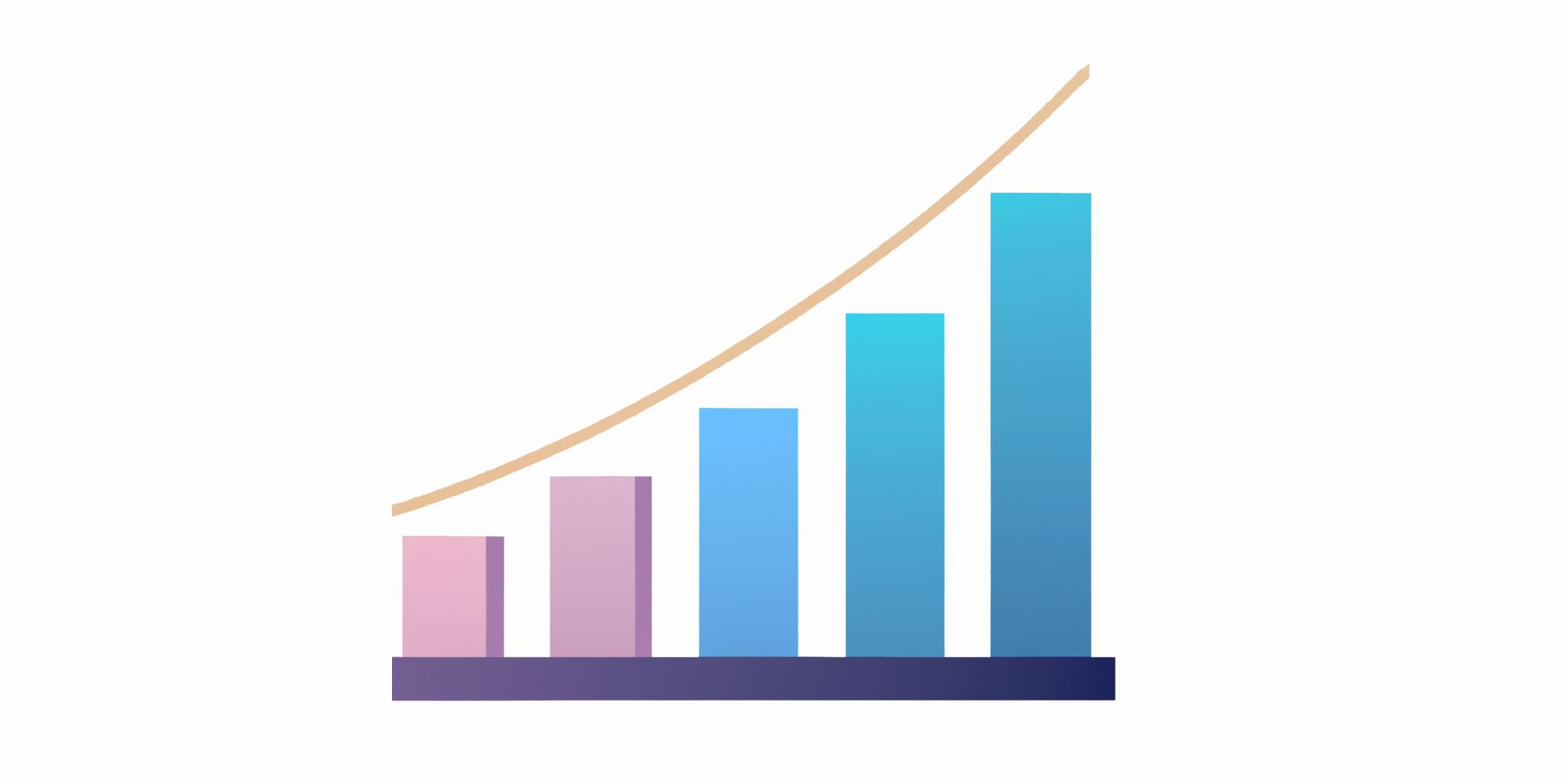 Graph in flat illustration style with gradients and white background