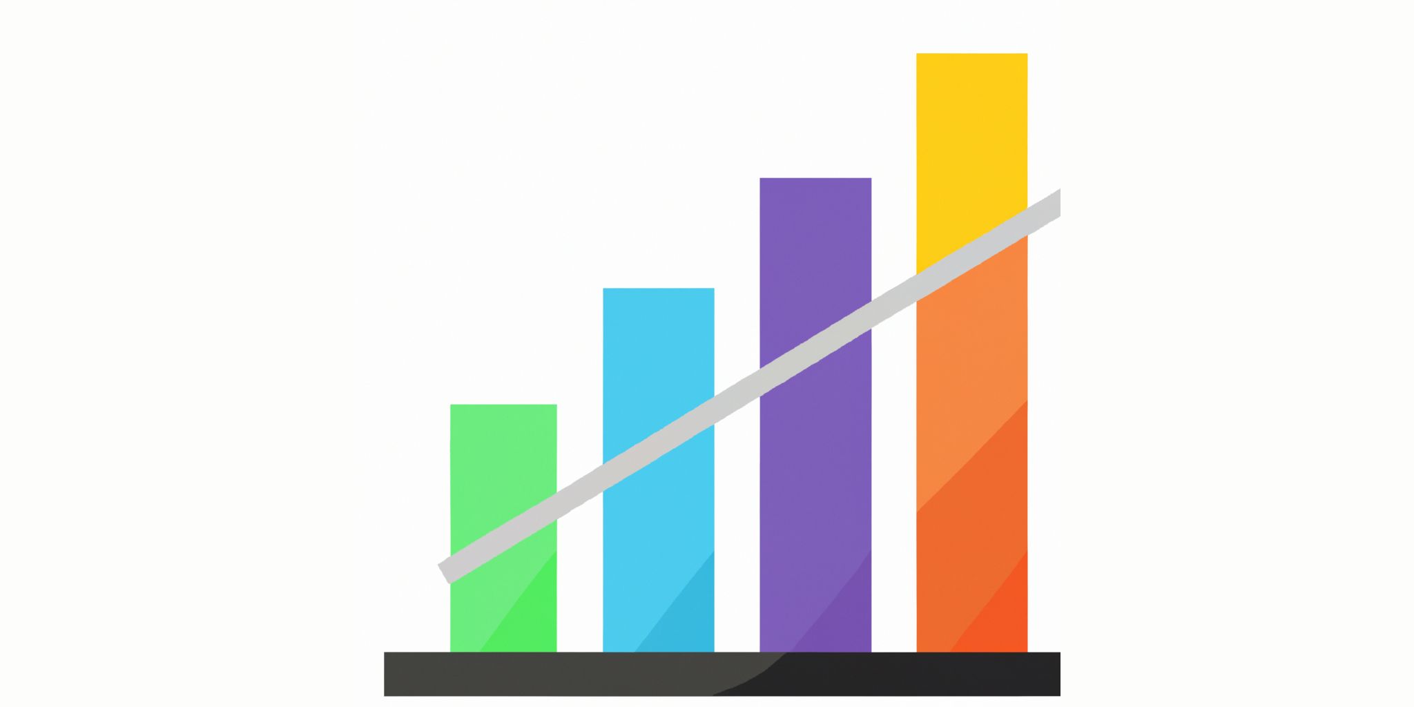 Graph in flat illustration style with gradients and white background