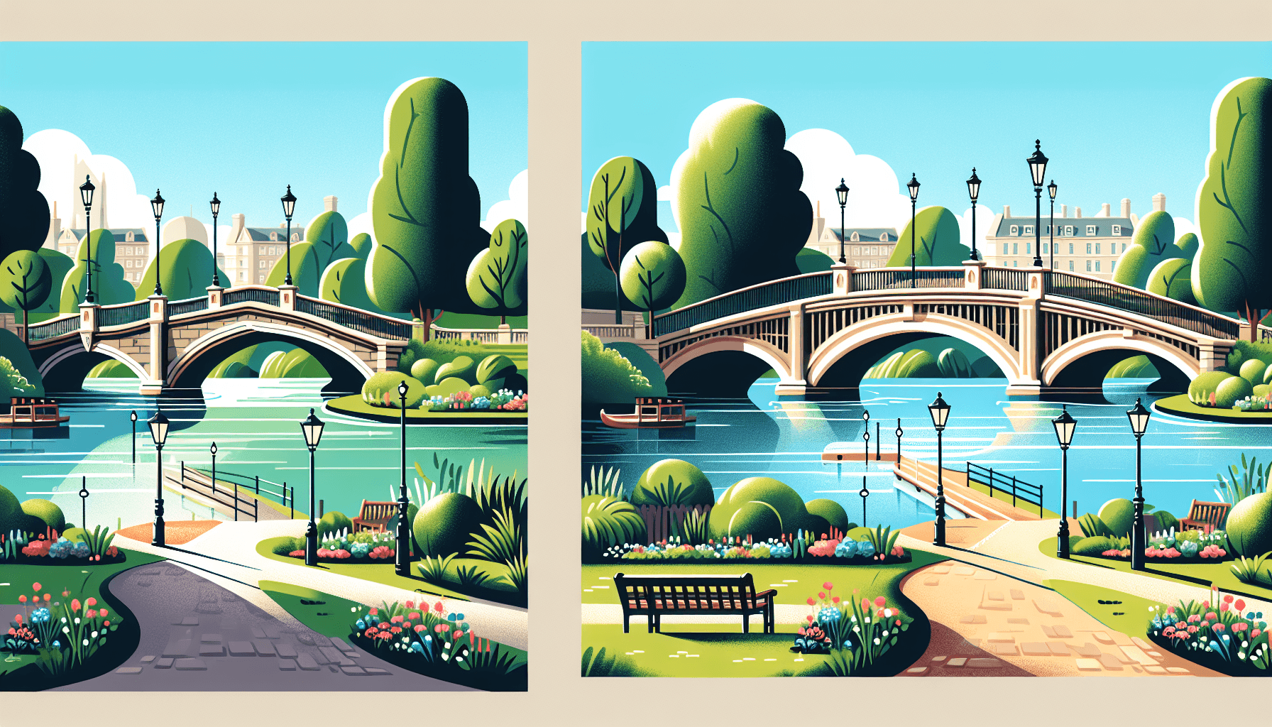 Bridge in flat illustration style