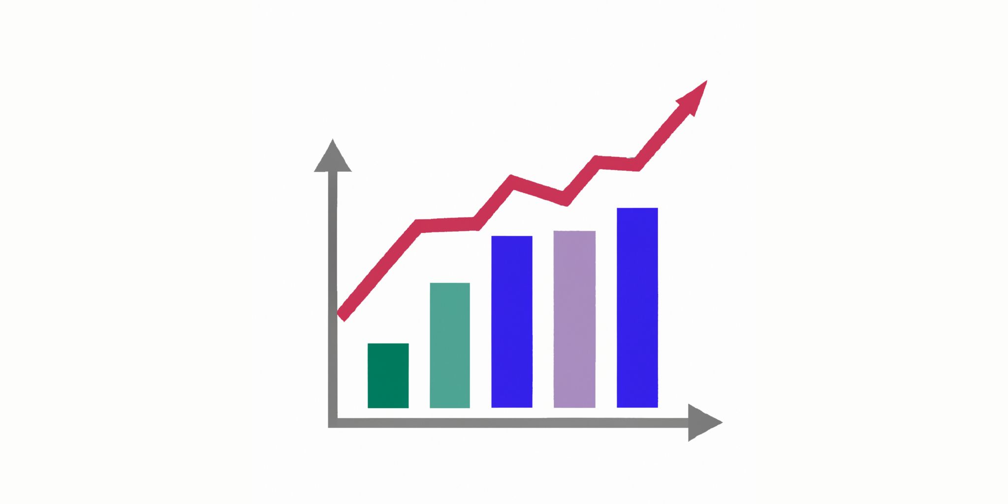 Graph in flat illustration style with gradients and white background