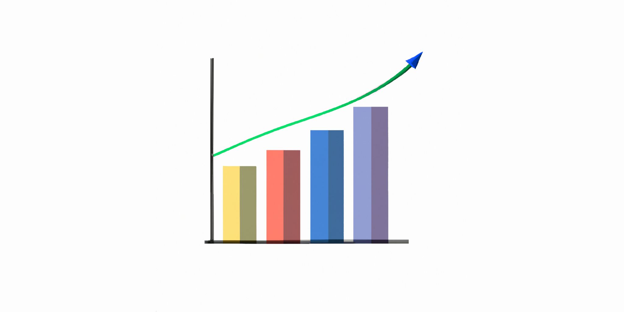 Graph in flat illustration style with gradients and white background