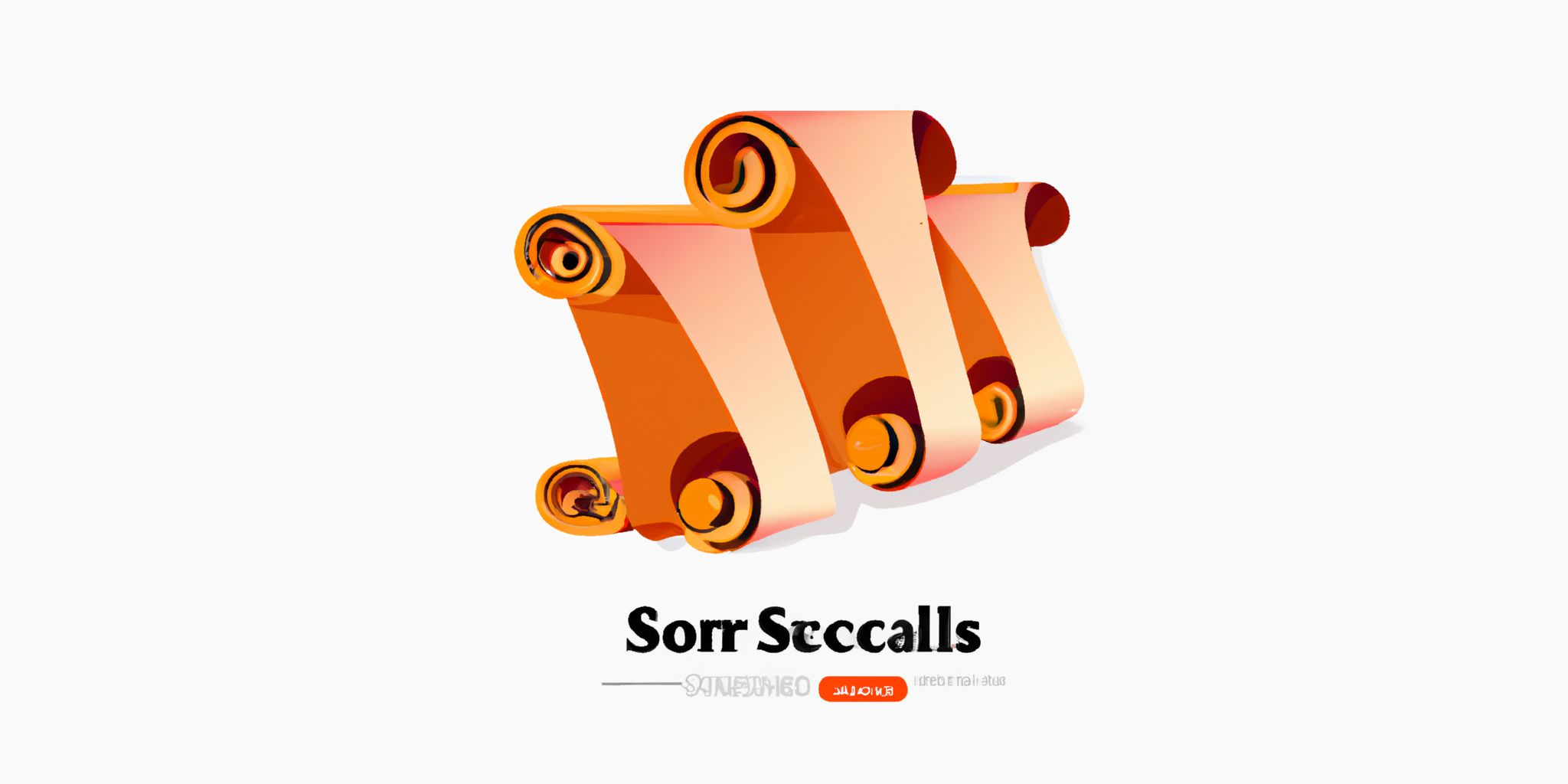 Stack of scrolls in flat illustration style with gradients and white background