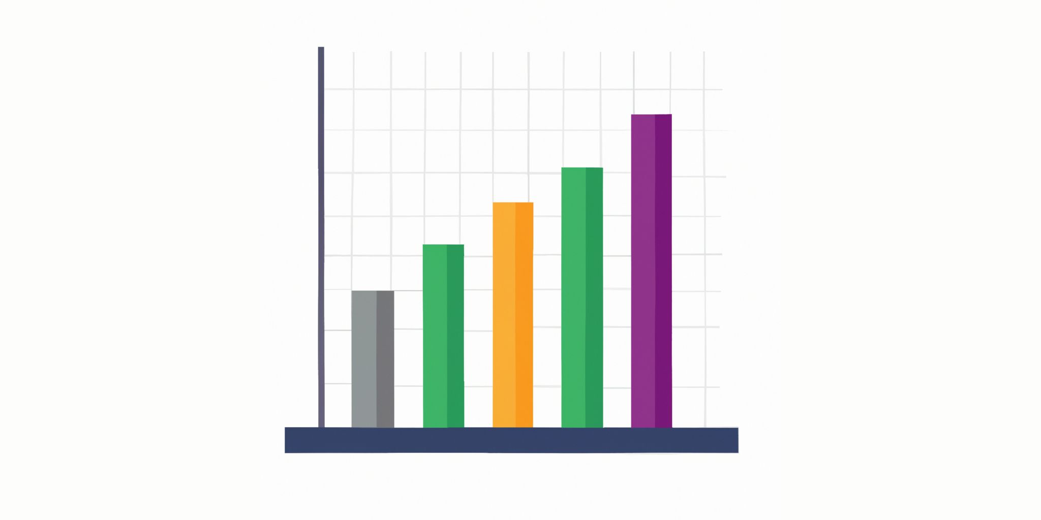 Graph in flat illustration style with gradients and white background