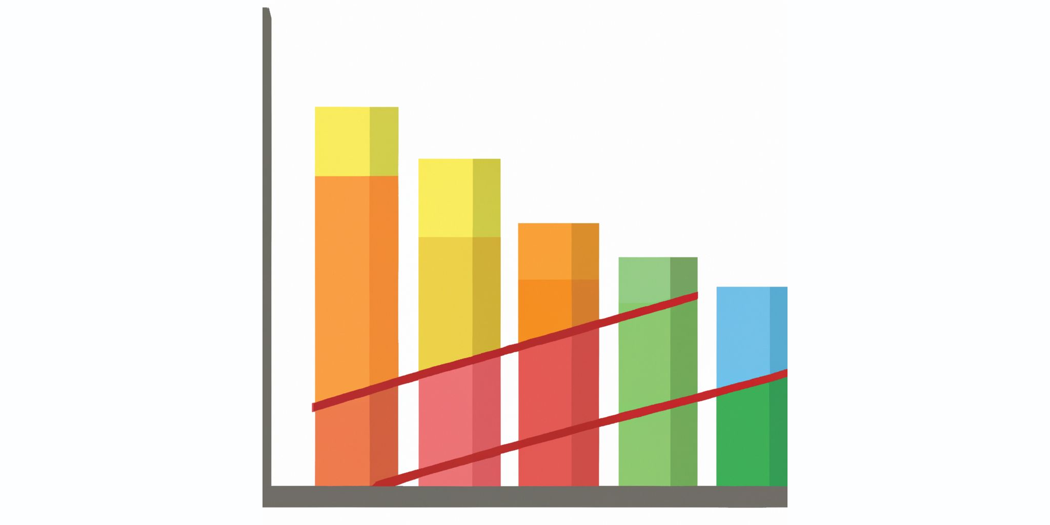 Graph in flat illustration style with gradients and white background