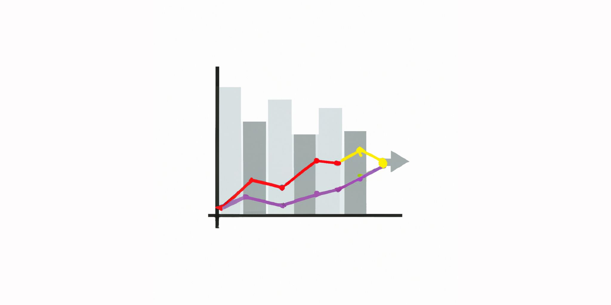 Graph in flat illustration style with gradients and white background