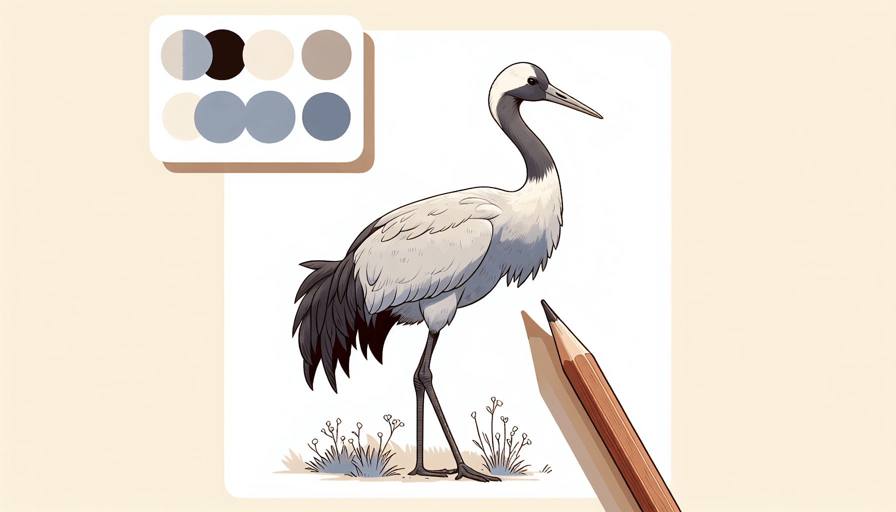 Crane in flat illustration style