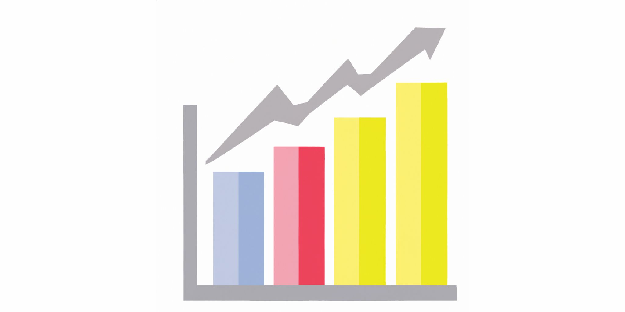 Graph in flat illustration style with gradients and white background