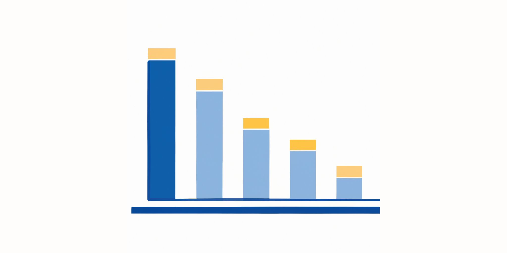 Graph in flat illustration style with gradients and white background