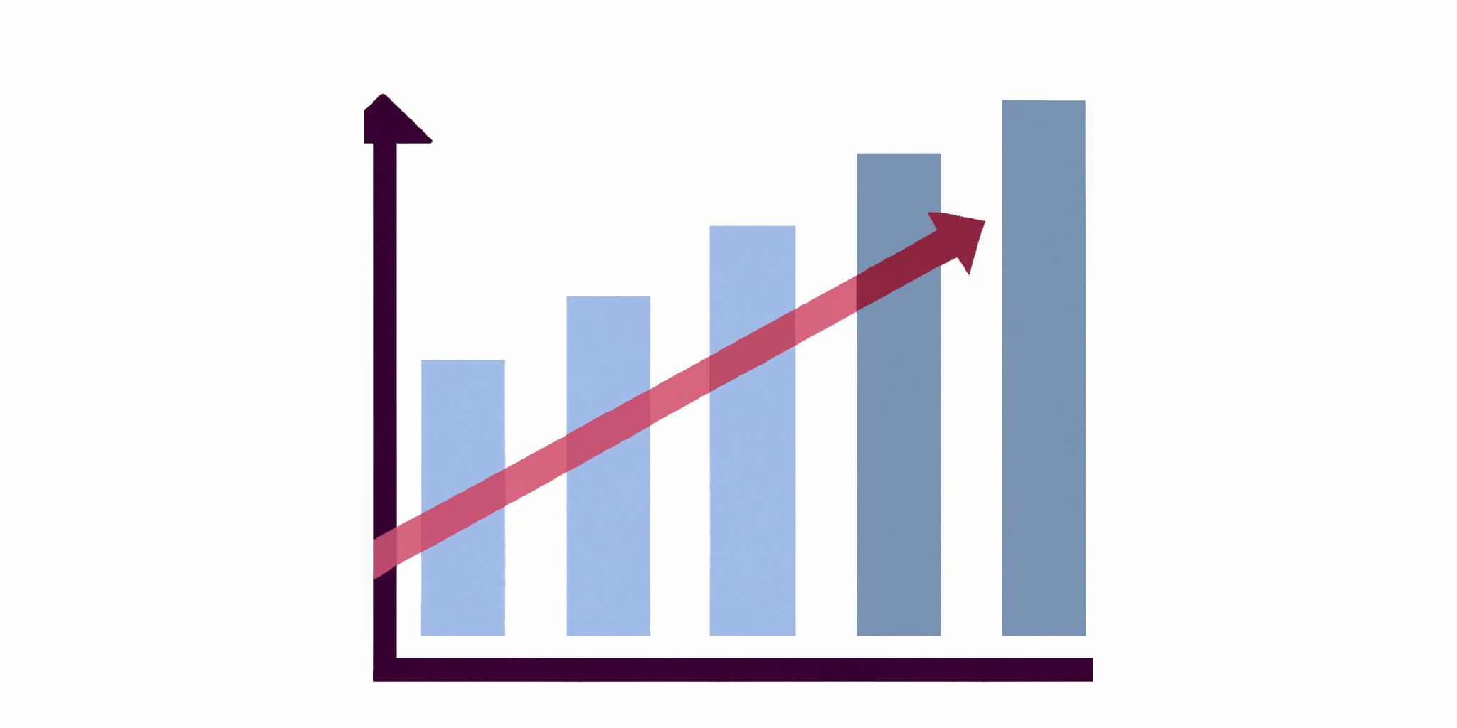 Graph in flat illustration style with gradients and white background