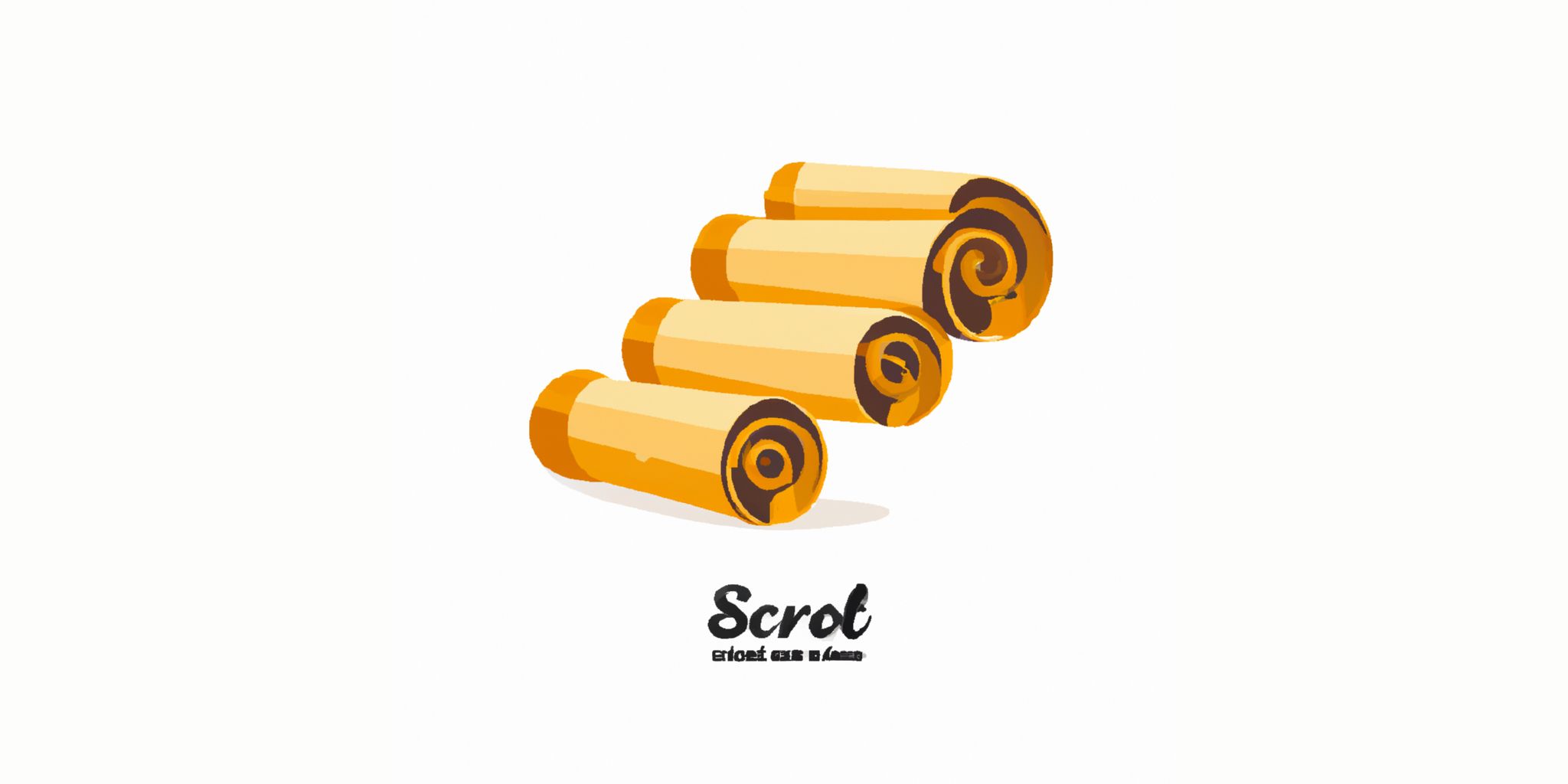 Stack of scrolls in flat illustration style with gradients and white background