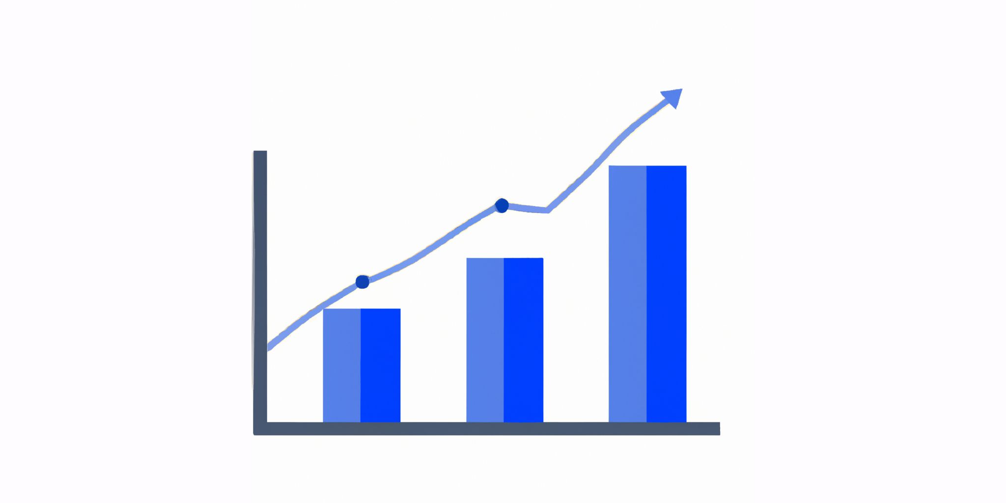 Graph in flat illustration style with gradients and white background