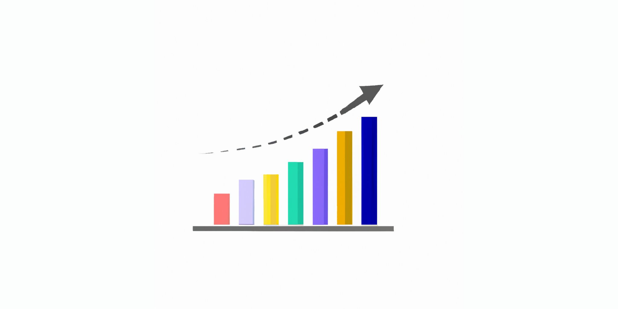 Graph in flat illustration style with gradients and white background