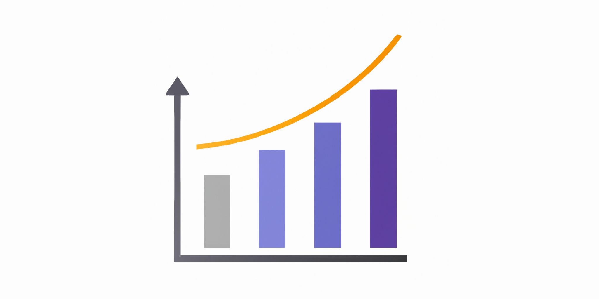 Graph in flat illustration style with gradients and white background