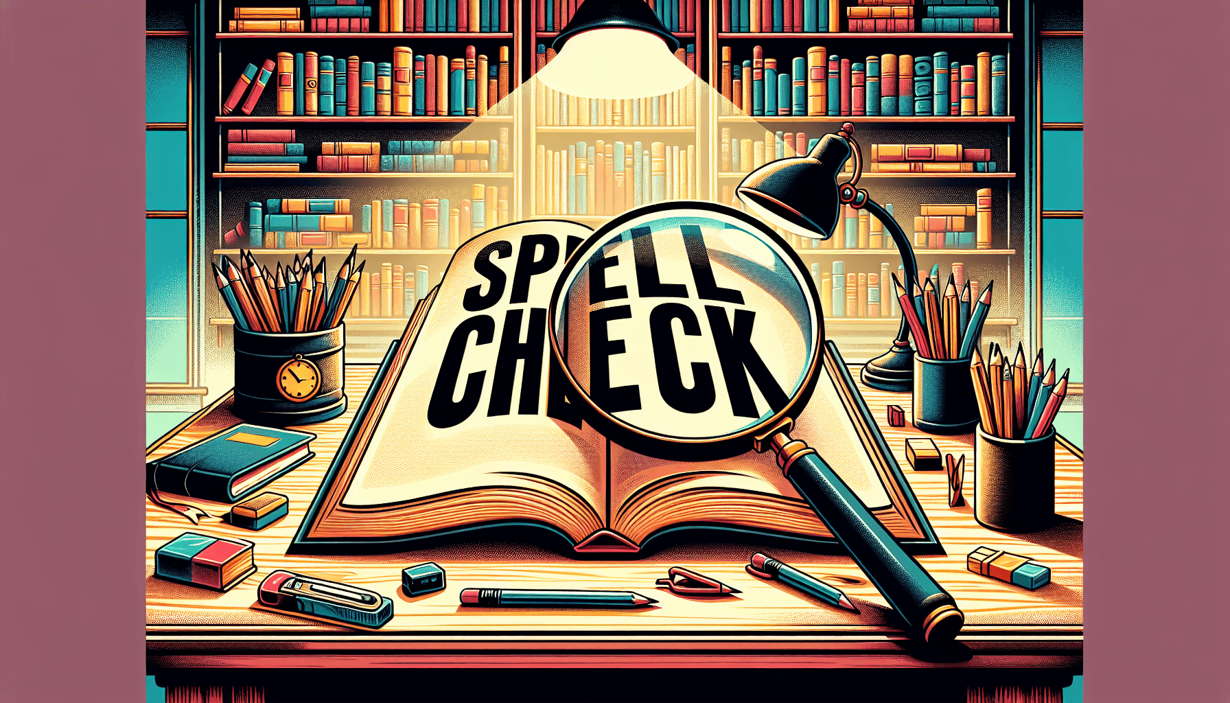 Spellcheck in flat illustration style