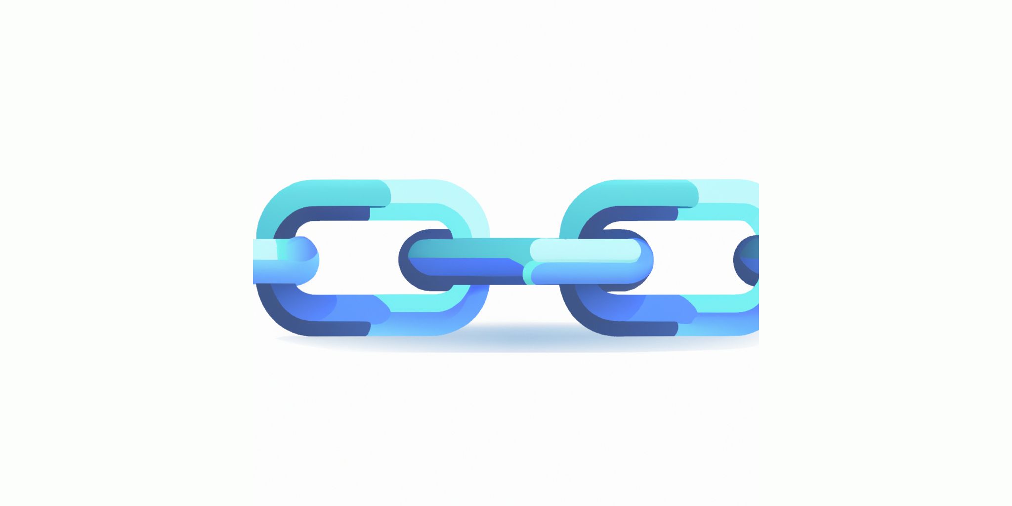 Chain link in flat illustration style with gradients and white background