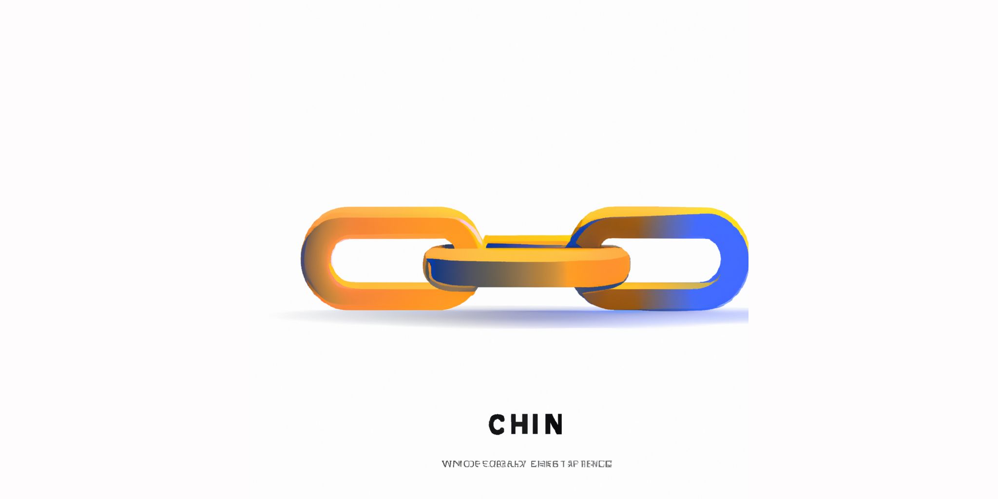 Chain link in flat illustration style with gradients and white background