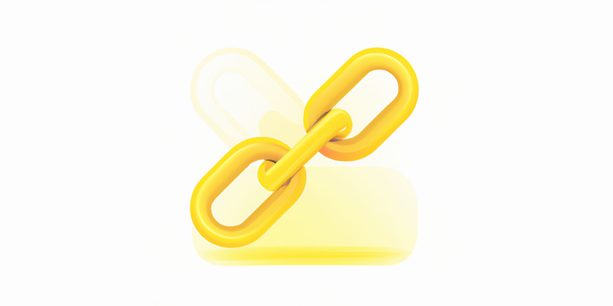 Chain link in flat illustration style with gradients and white background