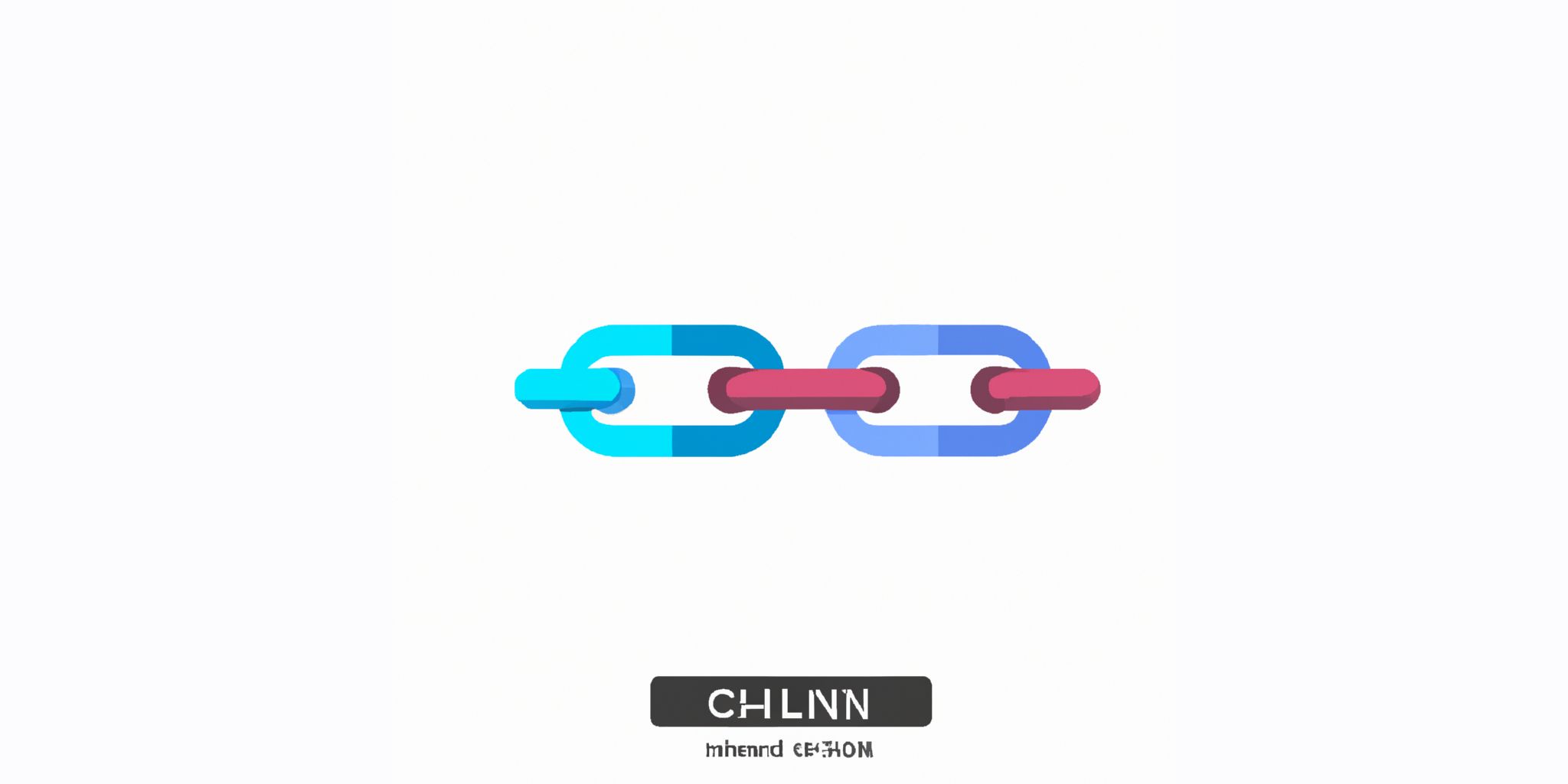 Chain link in flat illustration style with gradients and white background