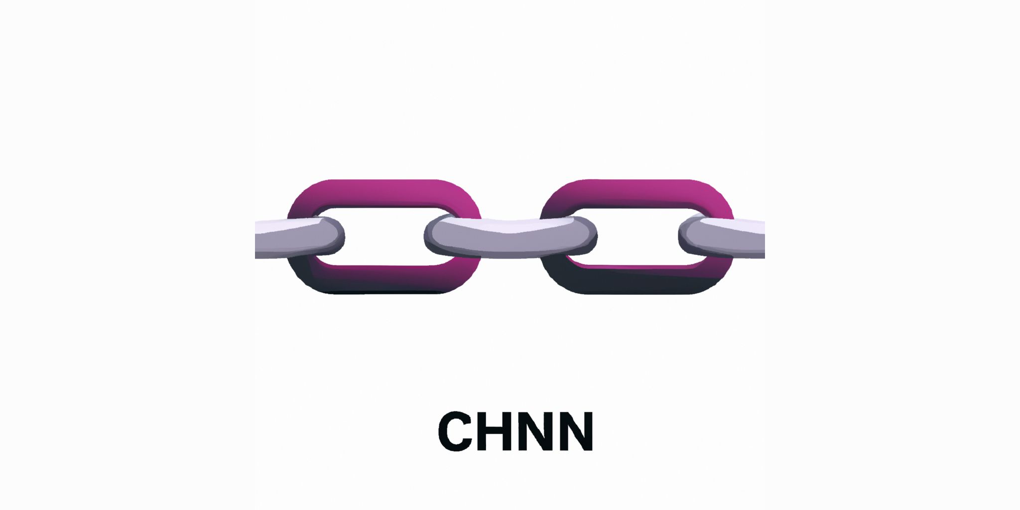 Chain link in flat illustration style with gradients and white background