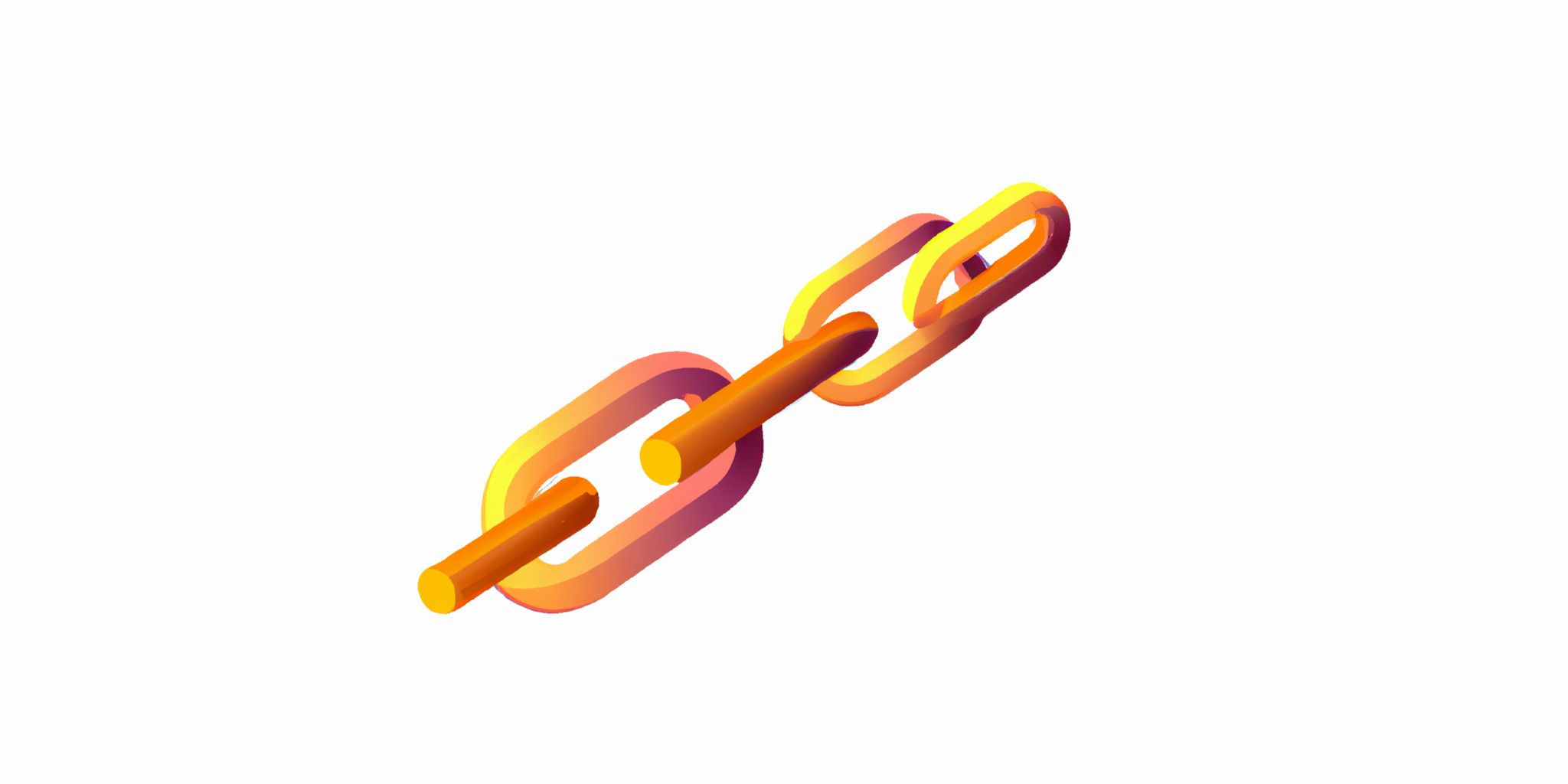 Chain link in flat illustration style with gradients and white background