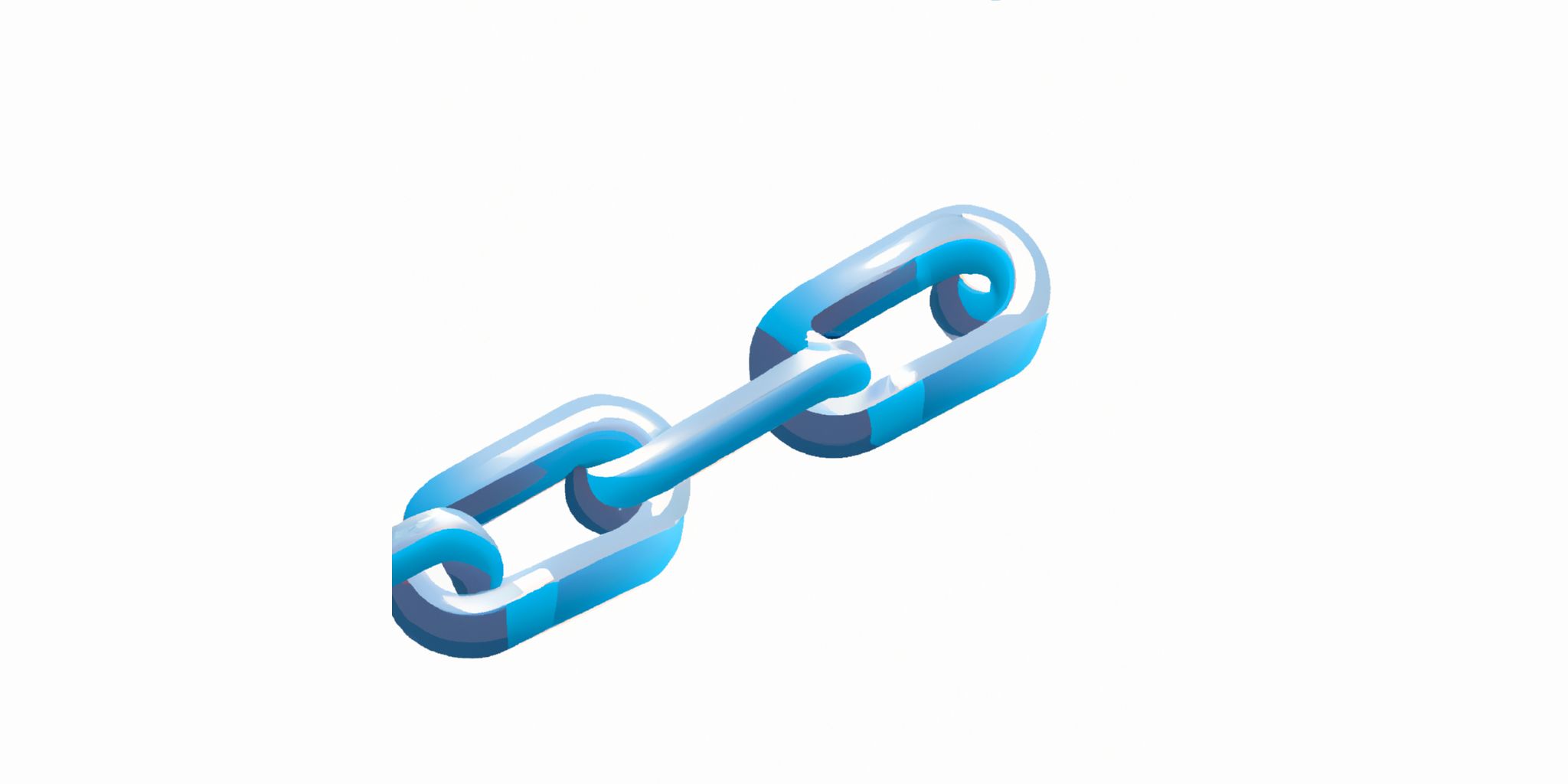 Chain link in flat illustration style with gradients and white background