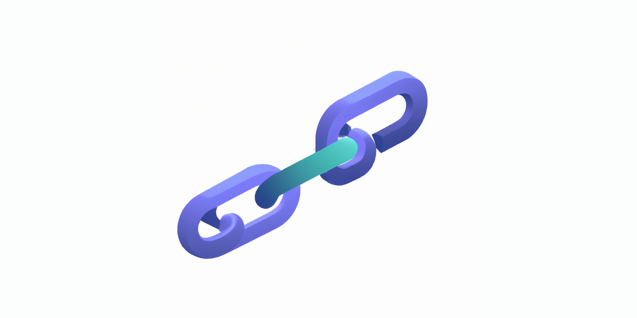 Chain link in flat illustration style with gradients and white background