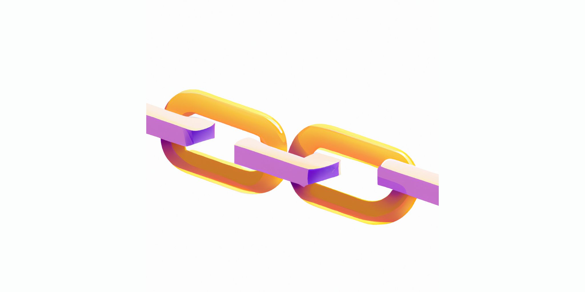 Chain link in flat illustration style with gradients and white background