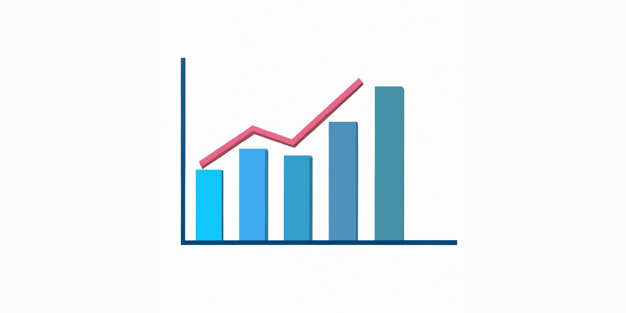 Graph in flat illustration style with gradients and white background