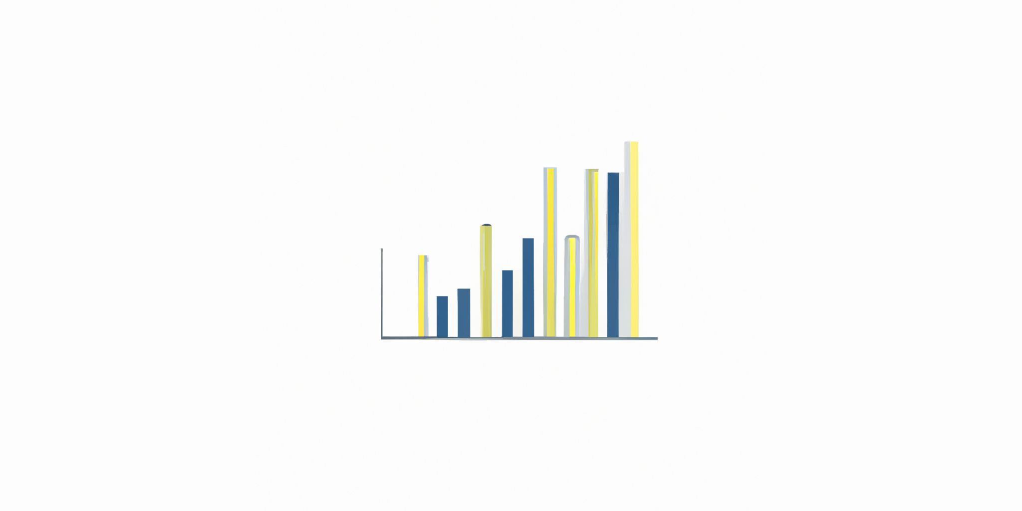 Graph in flat illustration style with gradients and white background