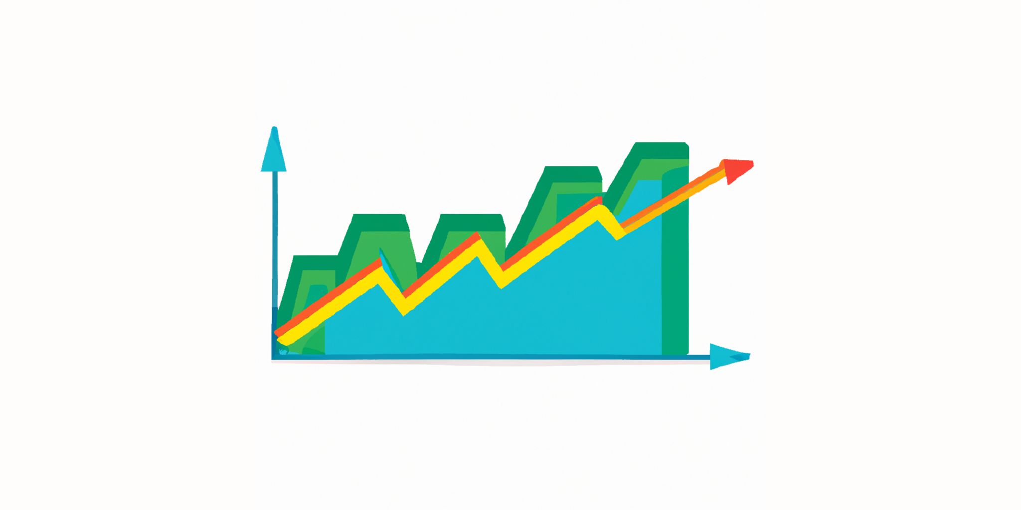 Graph in flat illustration style with gradients and white background