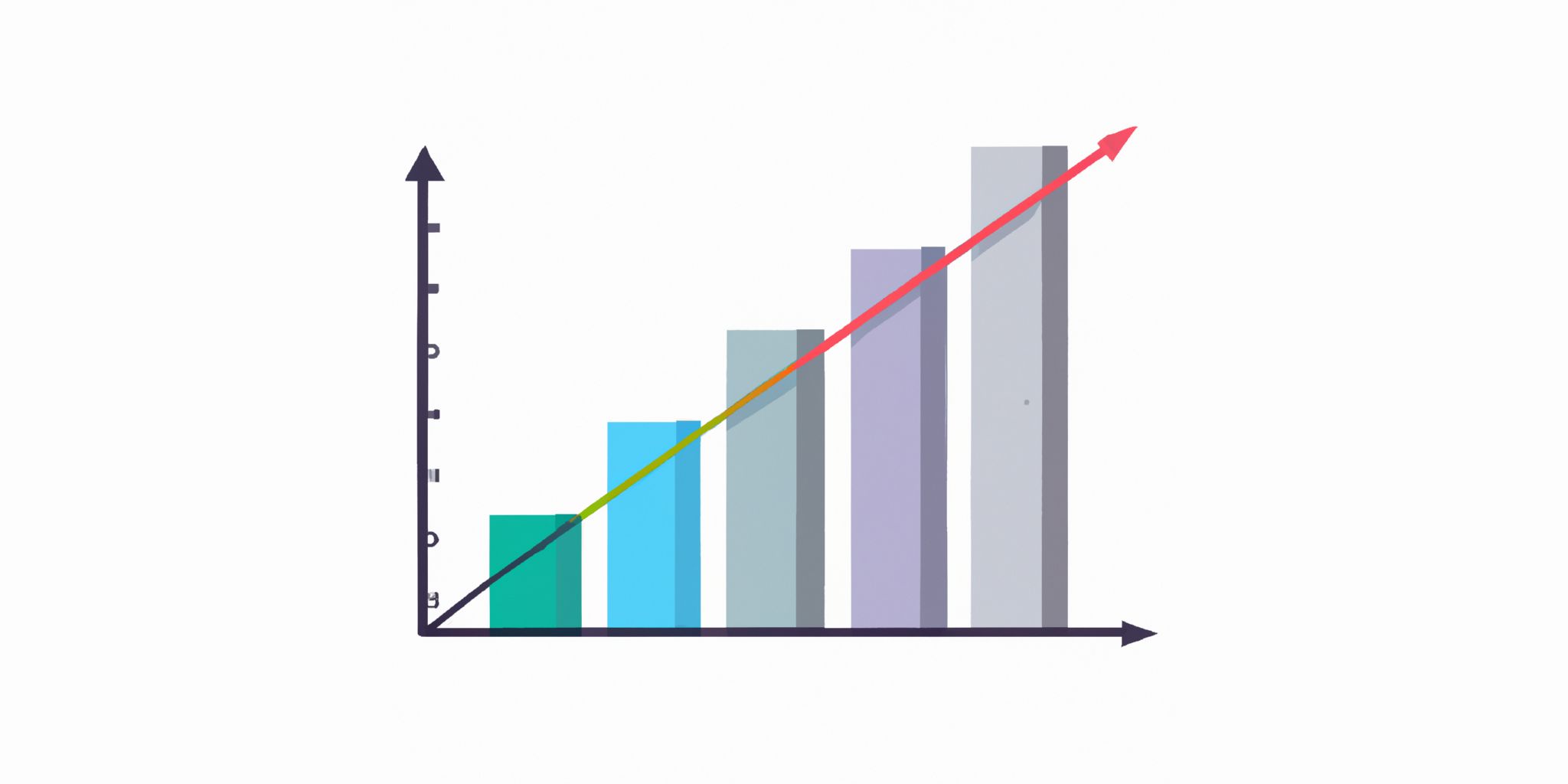 Graph in flat illustration style with gradients and white background