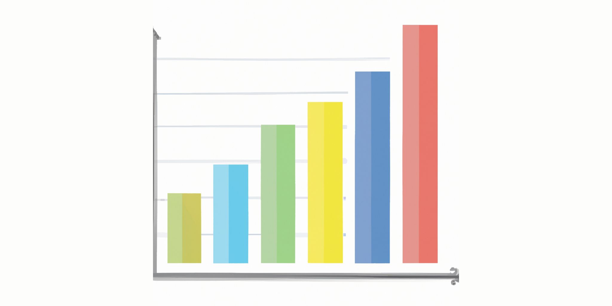 Graph in flat illustration style with gradients and white background