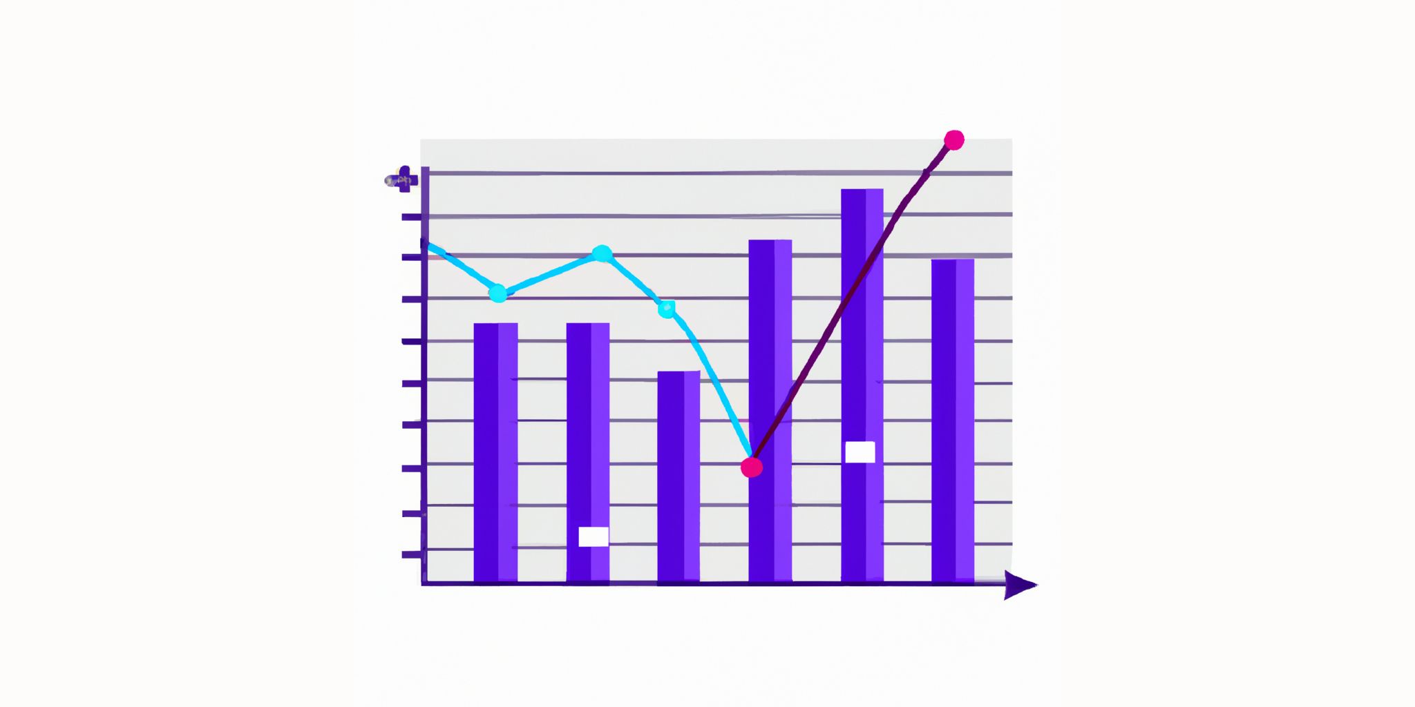 Graph in flat illustration style with gradients and white background