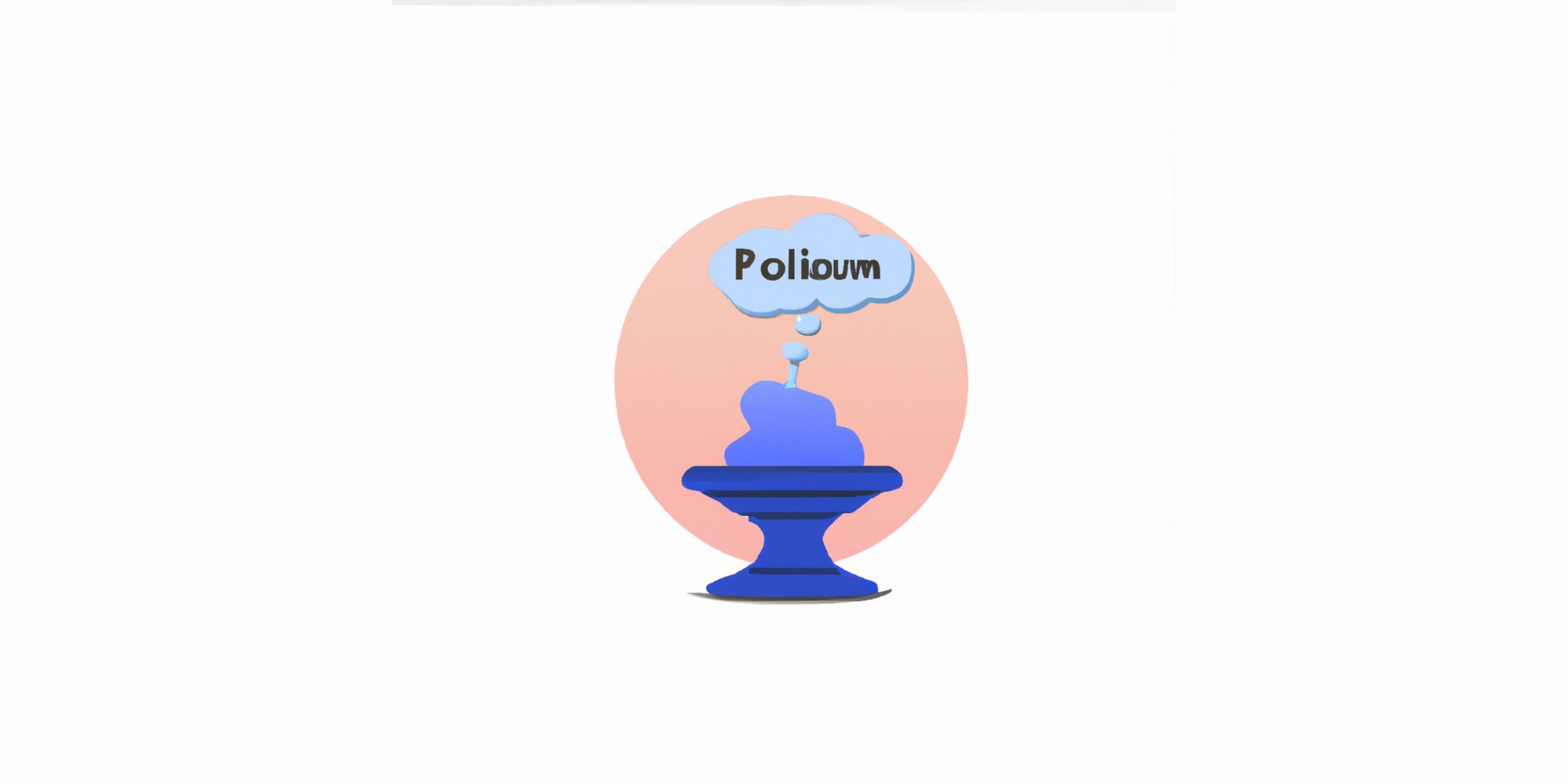 Thought fountain in flat illustration style with gradients and white background