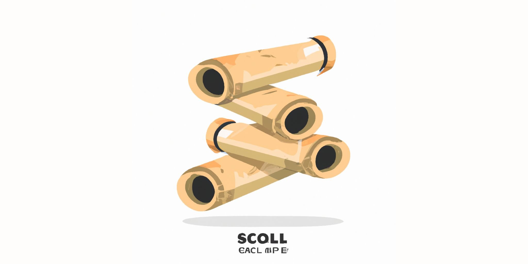 Stack of scrolls in flat illustration style with gradients and white background