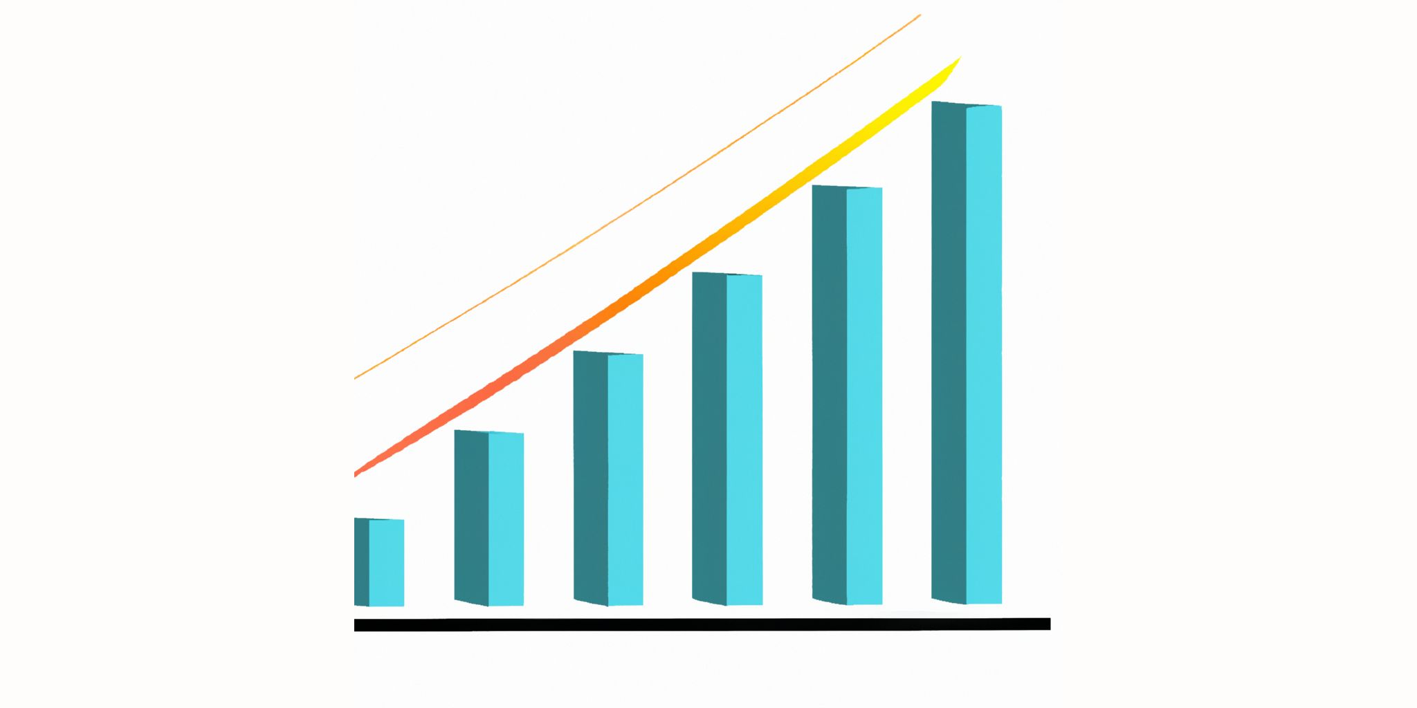 Graph in flat illustration style with gradients and white background