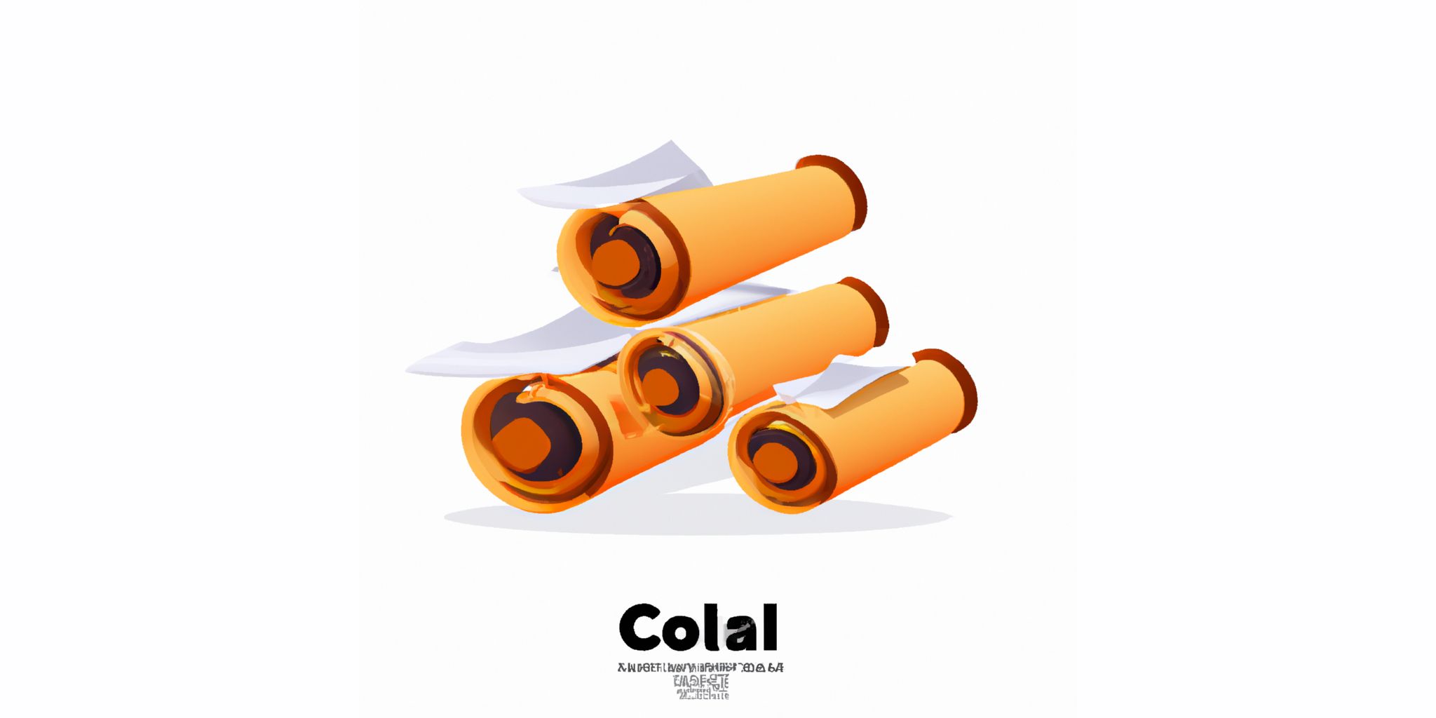 Stack of scrolls in flat illustration style with gradients and white background