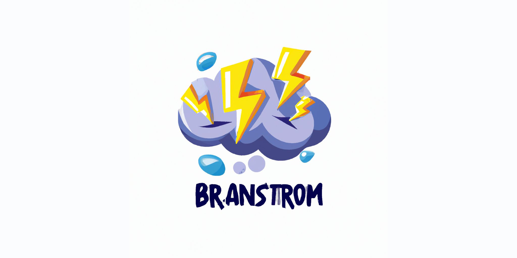 Brainstorm storm in flat illustration style with gradients and white background