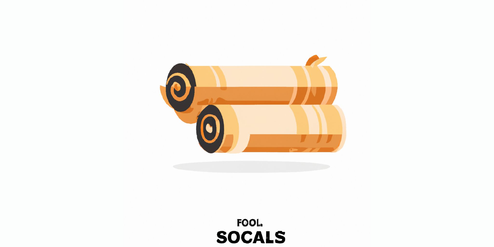 Stack of scrolls in flat illustration style with gradients and white background