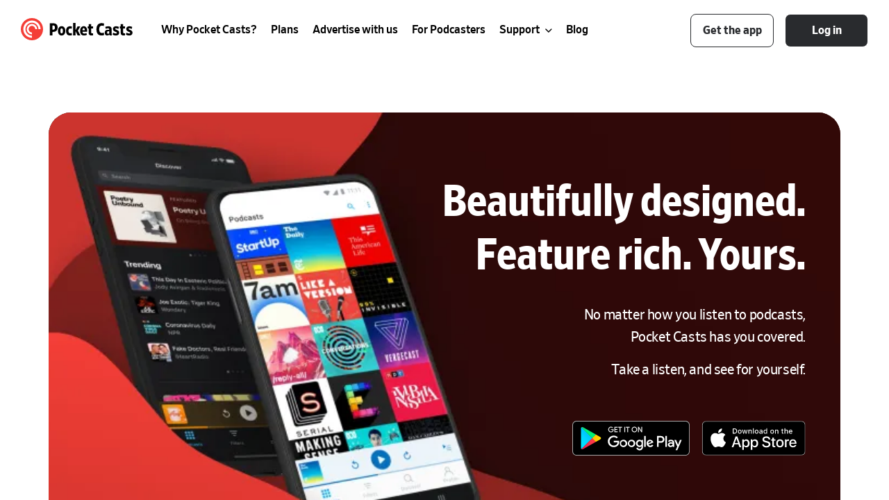 Pocket Casts website